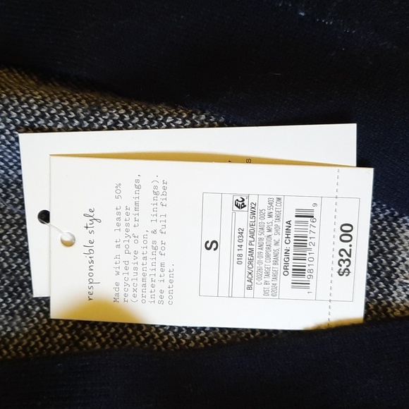 NWT A New Day Black Plaid Boyfriend Sweater Small - Picture 5 of 5